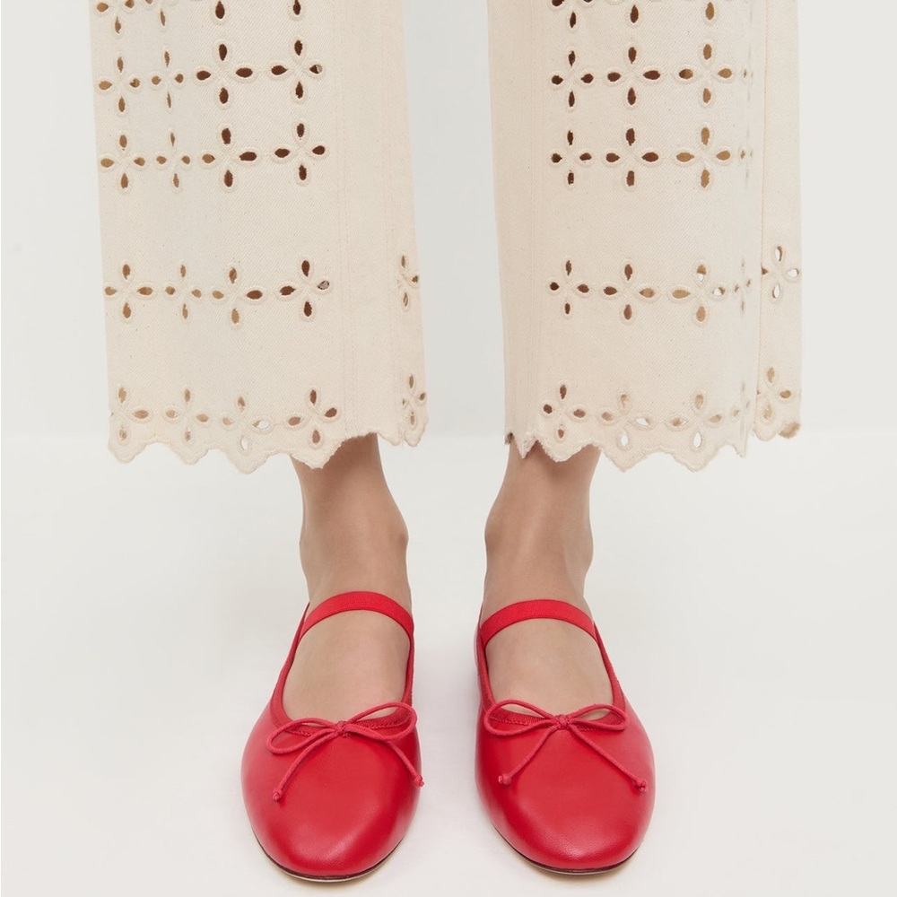 Loeffler Randall Leonie Red Ballet Flat - Picture 3 of 5